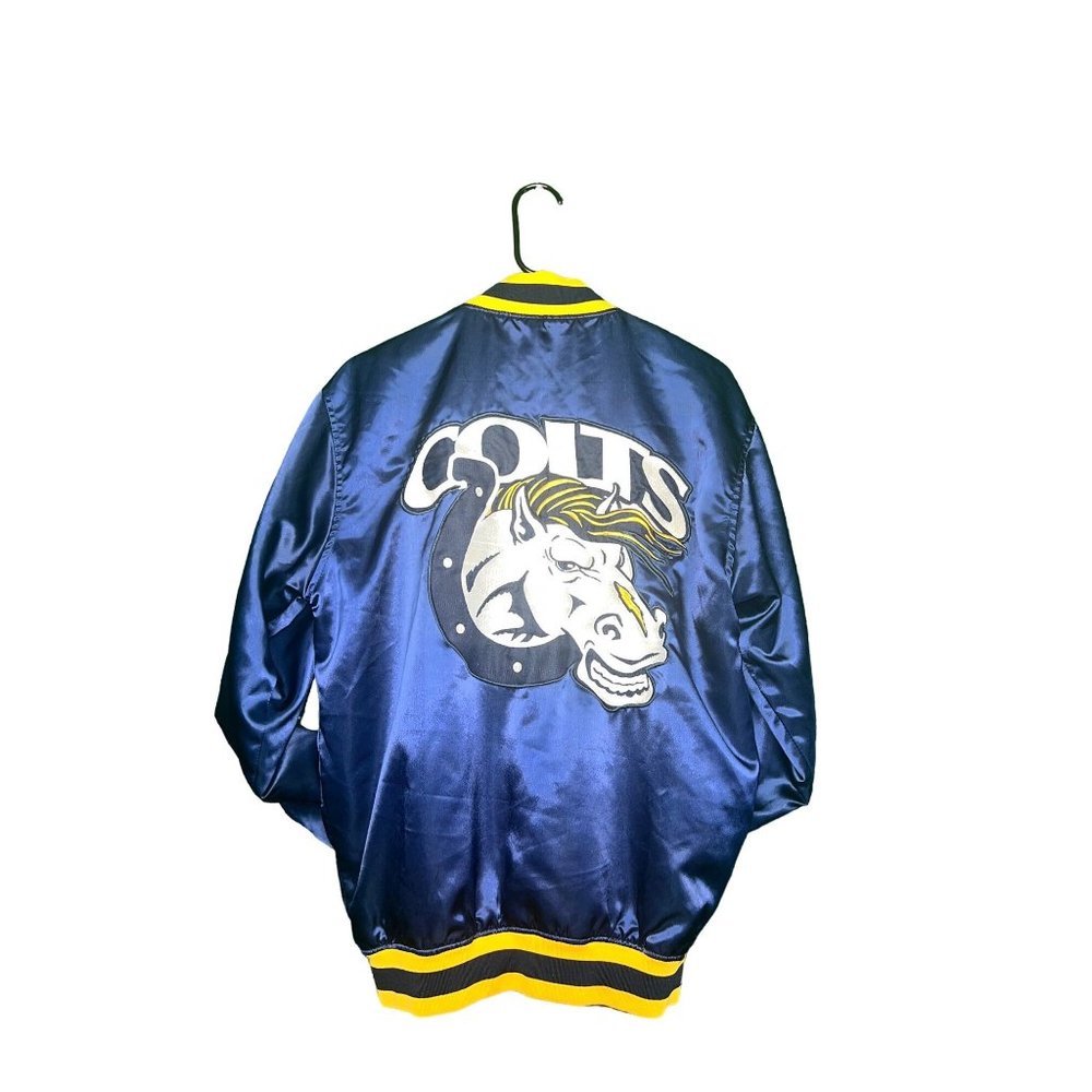 Preloved VINTAGE RETRO THROWBACK COLTS SATIN BOMBER SZ XL RARE